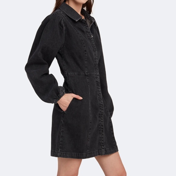 Free People fitted balloon sleeve dress - Picture 4 of 7